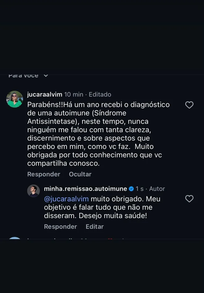 Depoimento de leitor sobre o material, captura 2