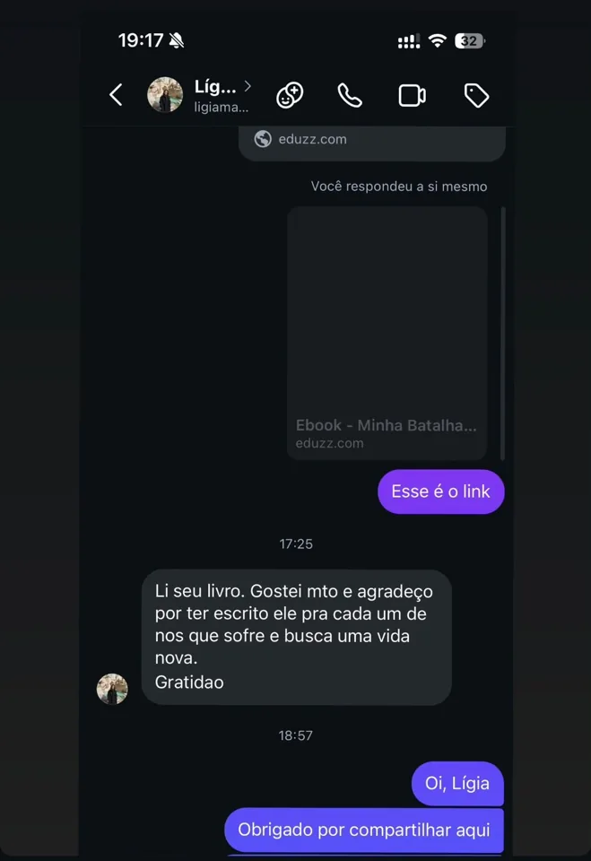 Depoimento de leitor sobre o material, captura 3